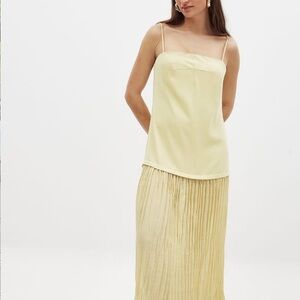 NA-KD Sheer Plisse Skirt Slip Dress